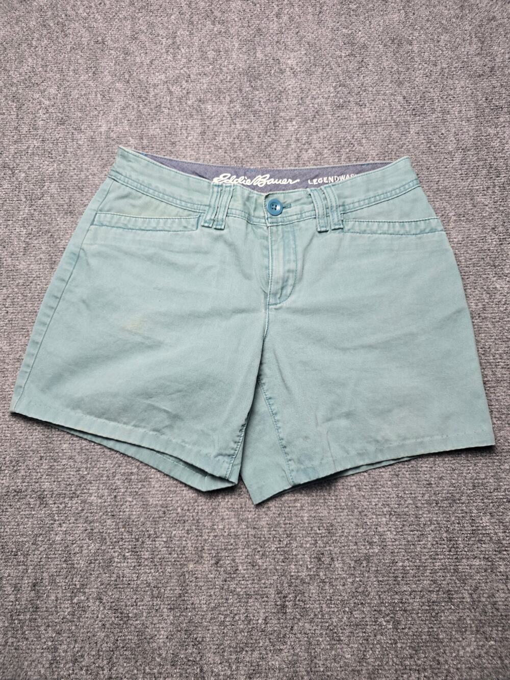 Eddie Bauer Legend Wash Shorts Womens 4 Light Blue Wedgewood Chino